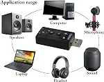 Hi-Speed USB 2.0 7.1-Channel Virtual USB 3D Stereo Audio Adapter External Sound Card with 3.5 mm Audio and Microphone Ports, Internal Amplifier and Volume Controls
