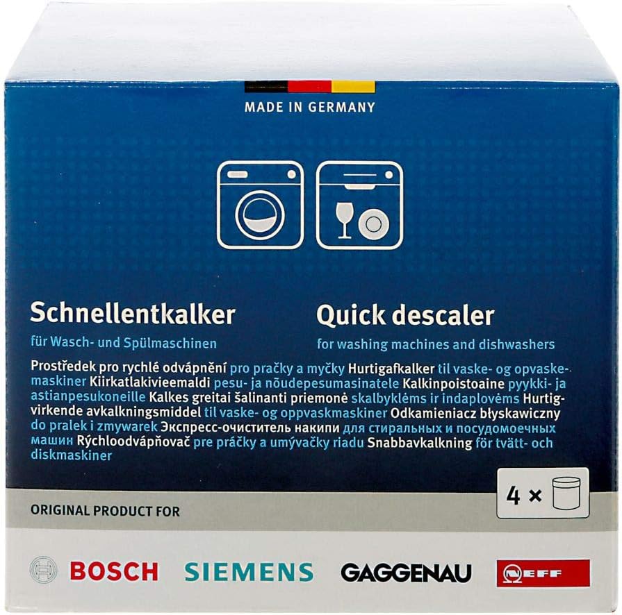 Bosch 00311922 Washing Machine and Dishwasher Descaler, Pack of 4