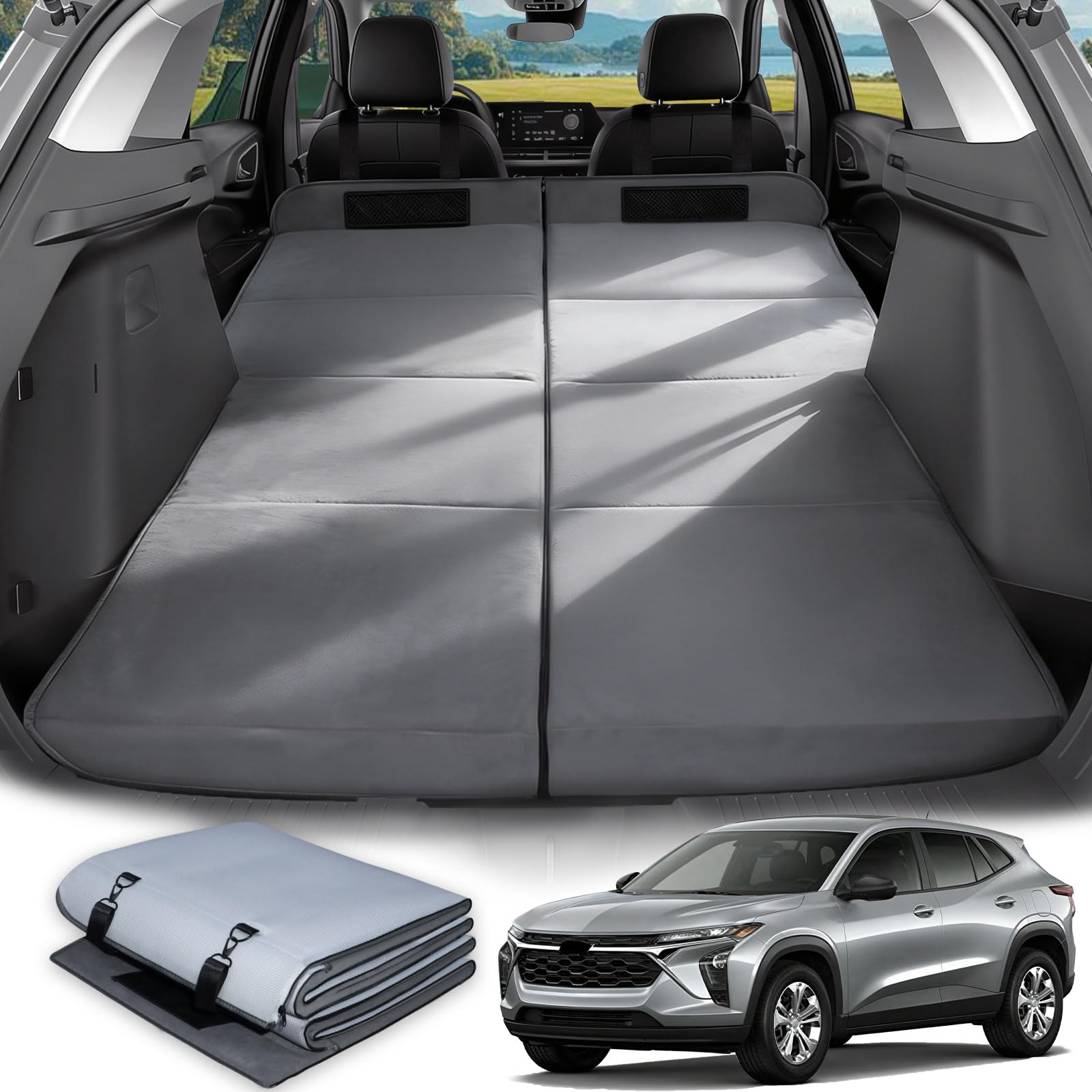 Car Bed for Chevrolet Trax, Foldable Non-Inflatable Soft Foam Camping Mattress, Thickened Portable SUV Trunk Sleeping Pad, Air Mattress Upgrade for Camping &amp; Travel Essentials, Outdoor Sleeping Bed