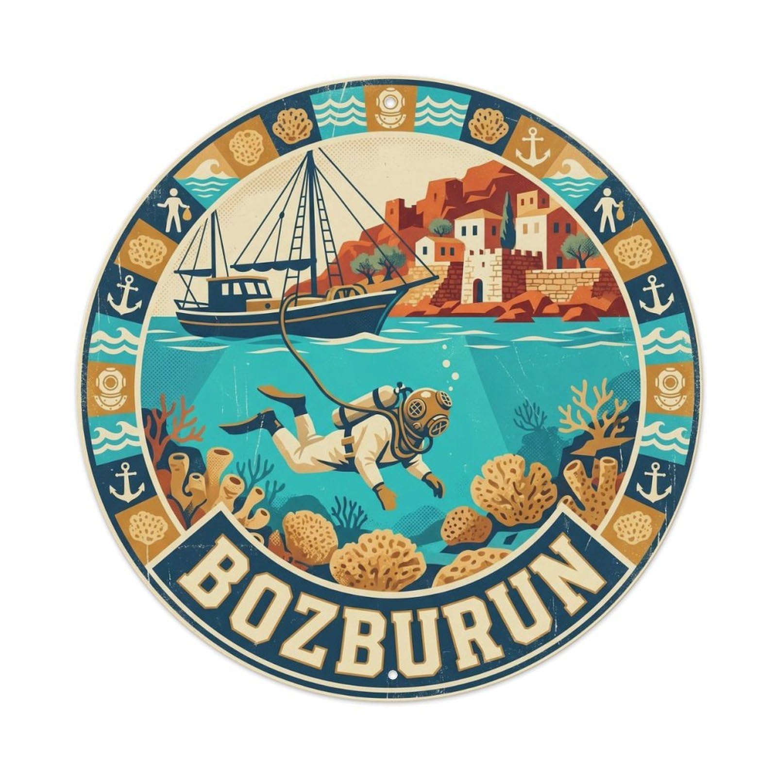 Bozburun Sponge Diving Coastal Culture Turkey Metal Tin Sign