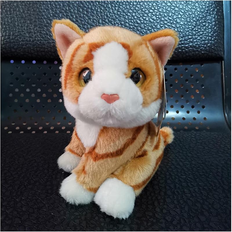 ぬいぐるみ きれい ソフトおもちゃ かわいい白い猫のぬいぐるみ本物の猫ぬいぐるみのおもちゃ柔らかくて現実的な農場の動物ぬいぐるみ誕生日プレゼント Liyannan Color Yellow Stripe Cat Height 18cm Mini Size Huukkej3gh Decalutdat Com