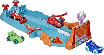 PJ Masks Animal Power Smash and Zoom Racetrack Preschool Toy, Zoomzania Raceway Vehicle Playset with 4 Cars for Kids Ages 3 and Up (Amazon Exclusive)
