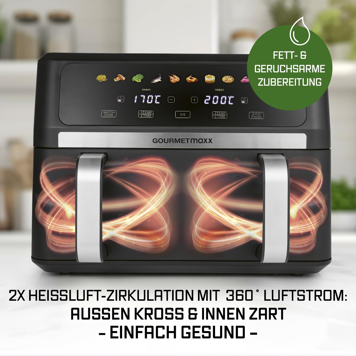 GOURMETmaxx Heißluftfritteuse AirGenius 10 L – Bild 7
