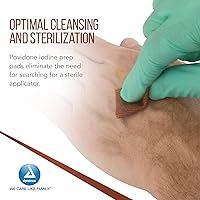 Vista 5 de Dynarex Povidone Yodine Prep Pads, tamaño mediano, empaquetadas en paquetes individuales de papel de aluminio, marrón, 1 caja de 1000 almohadillas