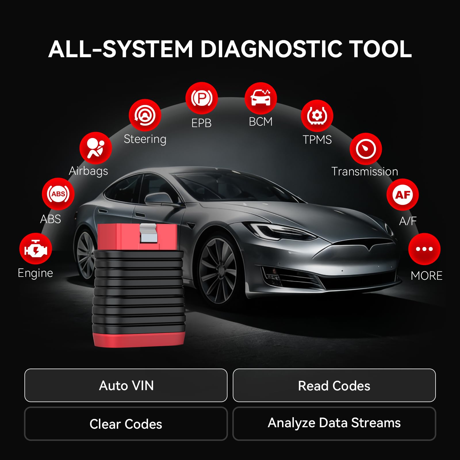 THINKCAR THINKDIAG BD6 OBD2 skaner Bluetooth, bezprzewodowy czytnik kodów systemowych, narzędzie diagnostyczne dla iOS i Android, 5+ Hot Reset Bluetooth OBD2 skaner do kontrolowania silnika