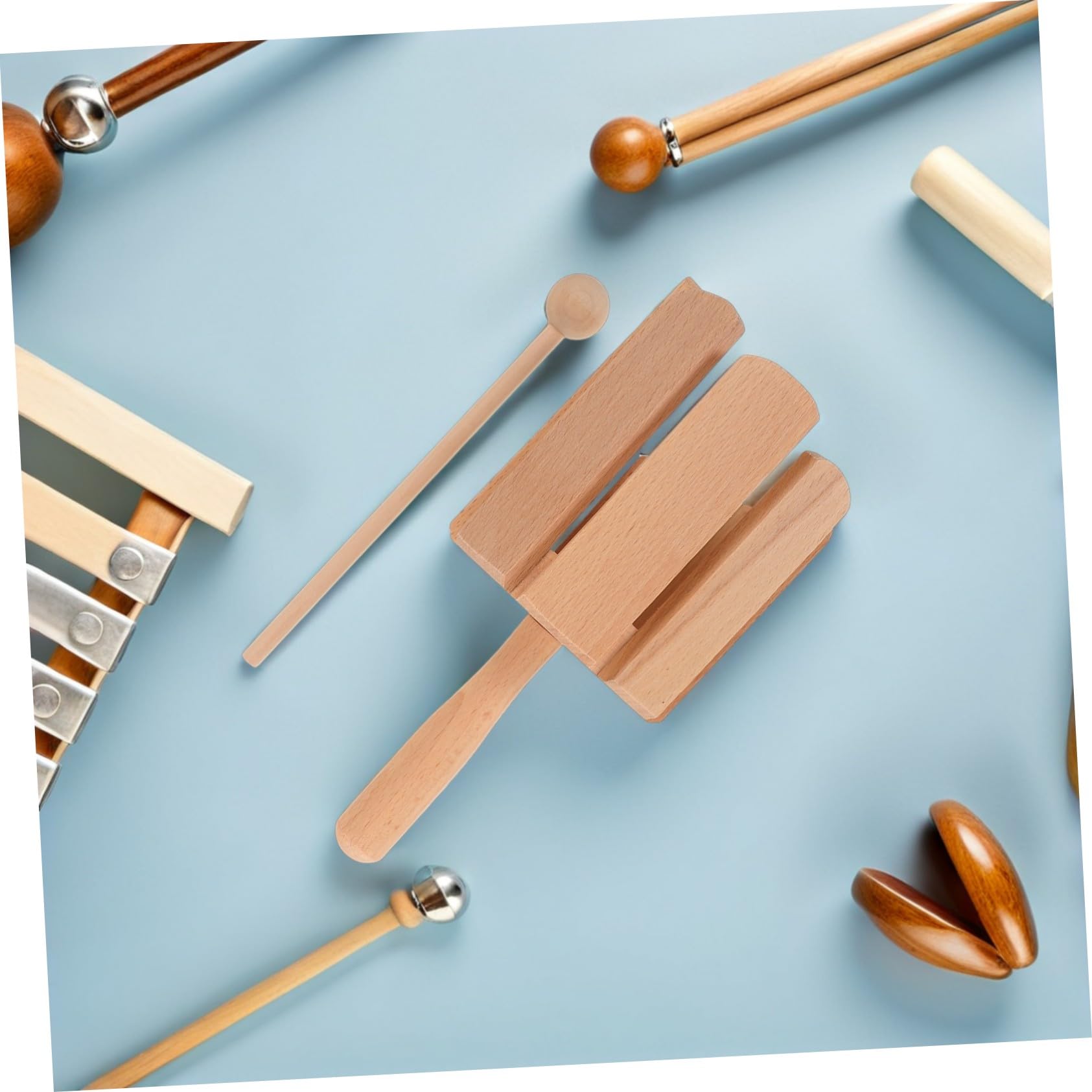 2piezas Musical Orff de Madera Tonos Juguete Rítmico para Bebés Instrumentos de Percusión Educativos para Pequeños Casa o Escuela