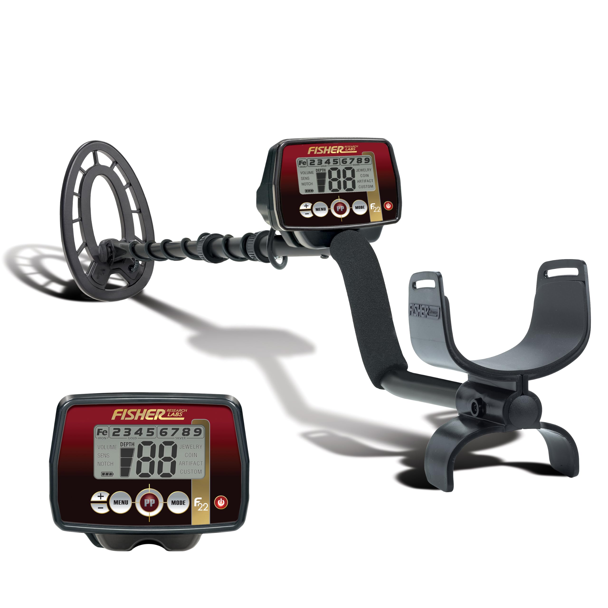 Fisher F22 Détecteur de métaux résistant aux intempéries bobine 22,9 cm haute sensibilité recherche profonde