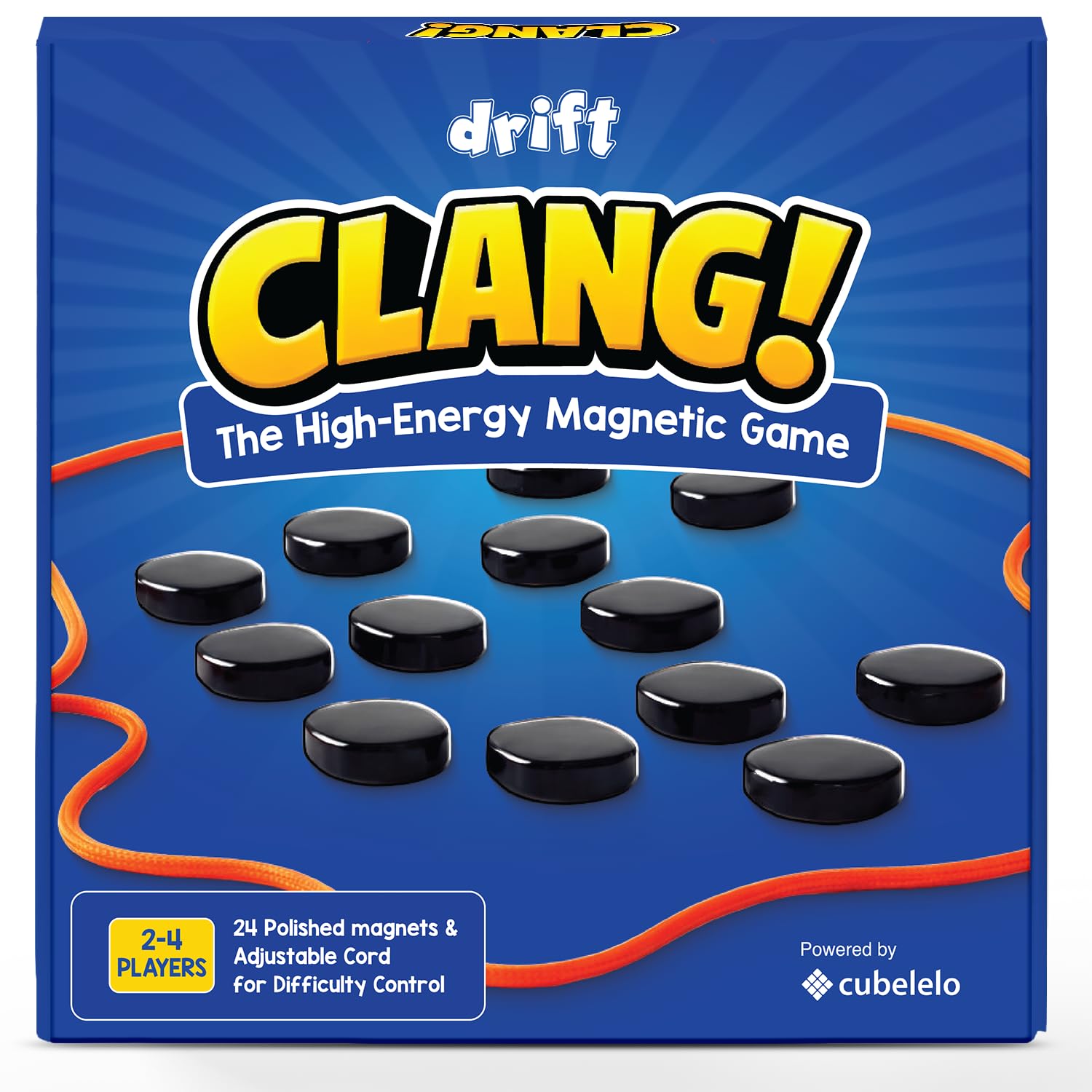 Cubelelo Drift Clang! | 2-4 Players Classic Magnetic Attraction Strategy Game | Features 24 Magnets & Adjustable Rope | Fun Gifting Toy for Family, Teens & Adults | Compact and Travel Friendly-image-46