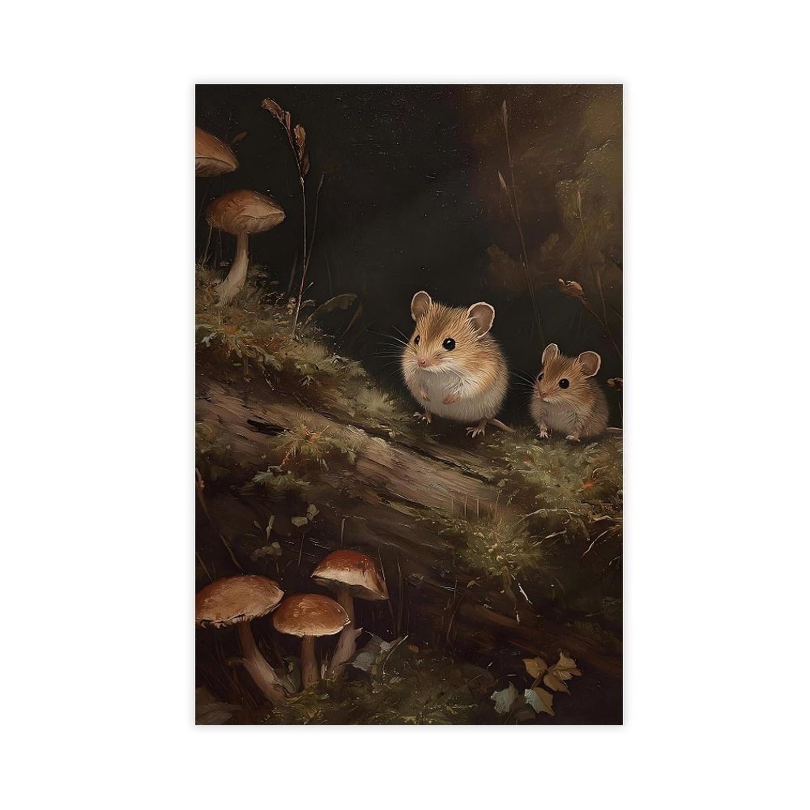 Bareronor Red Whimsical Mouse (2) Canvas Poster Bedroom Decor Landscape Office Room Decor Gift 24" L X 36" W