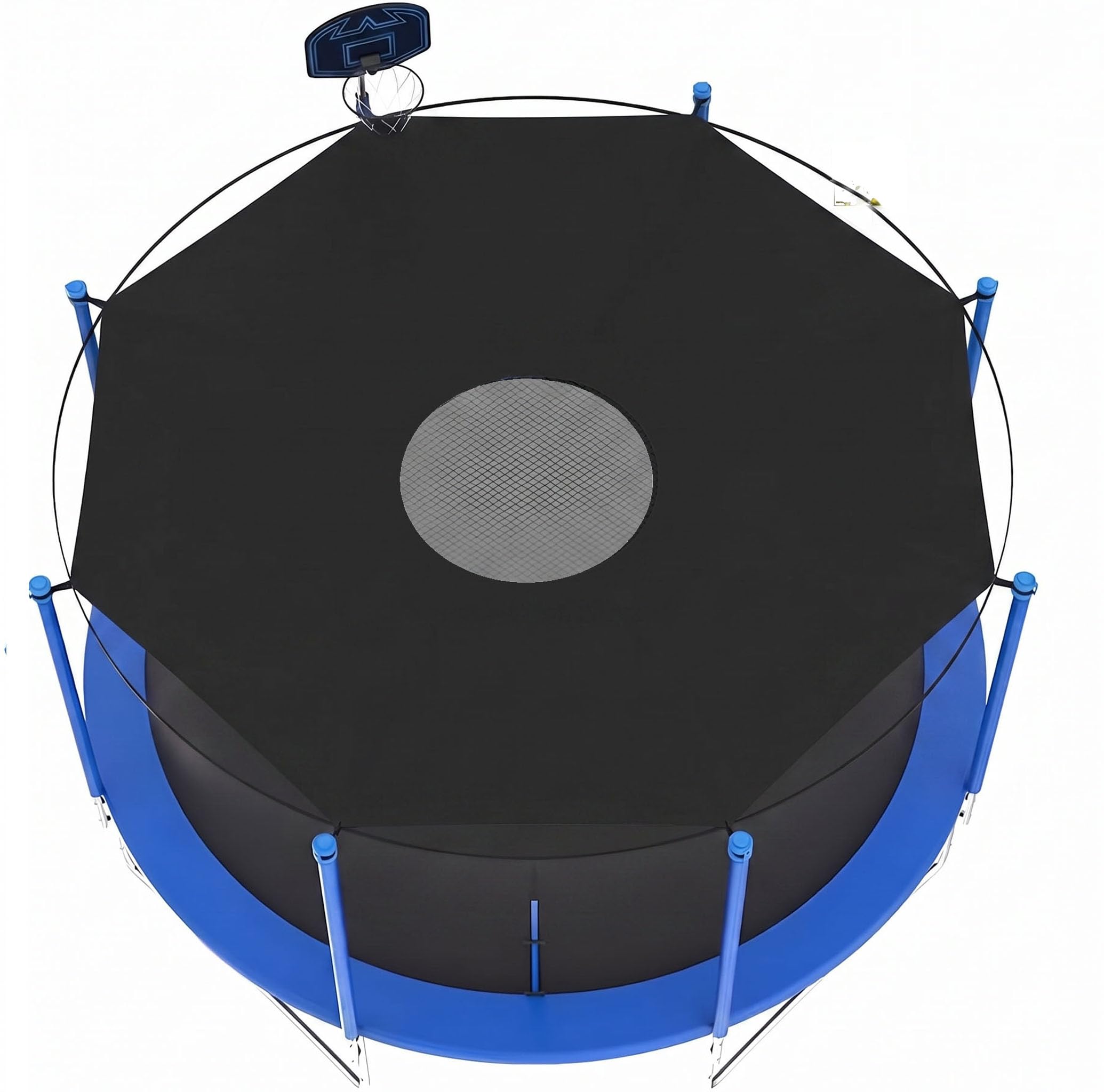Copertura per tappeto elastico, protezione solare, diametro 305 cm, per 8 aste, rete 305, resistente ai raggi UV, impermeabile