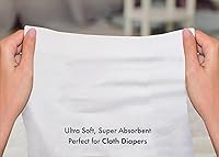 Vista 6 de RUVANTI Unisex Birdseye Flat-Fold Cloth Diapers for Babies 3 Pack, 100% Cotton Reusable Diaper Inserts 23x23 Inches, White