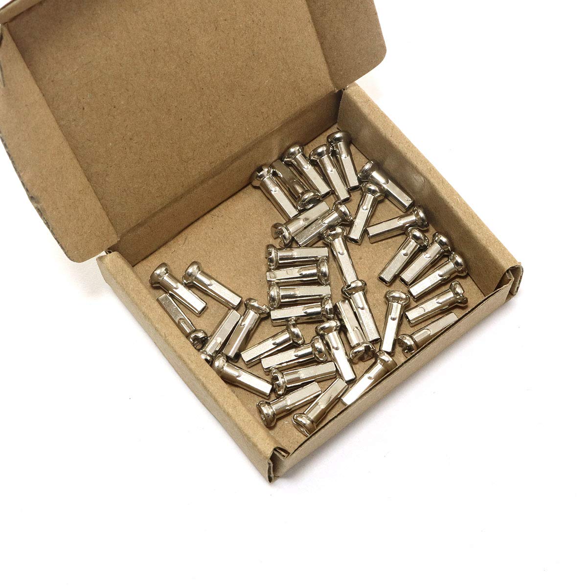 36pcs Mountain Bike Spoke Cap 14mm Spoke Nipples Silver Wheel Spoke Nipples Decor for 14G Mountain Road Bicycles