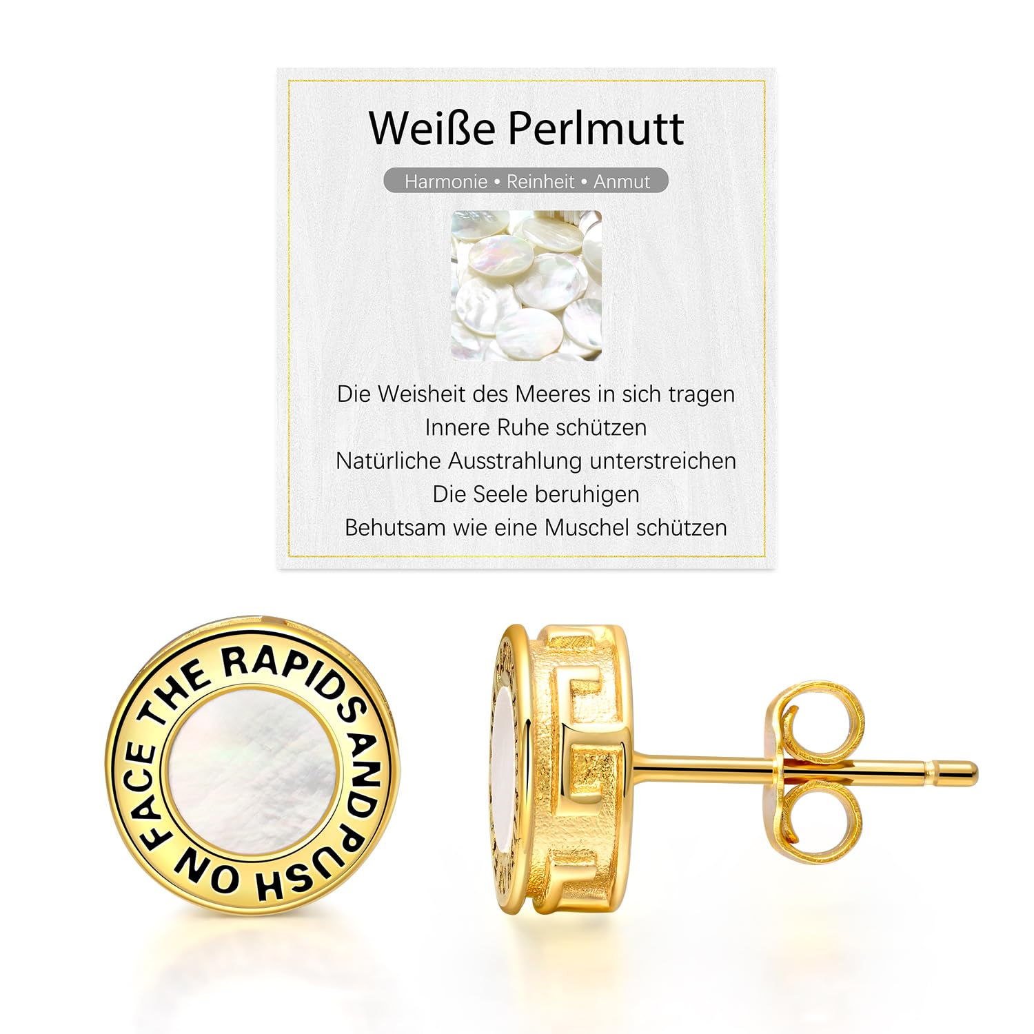 J.Endéar Weiße Perlmutt Herz Anhänger Halskette für Damen Ec