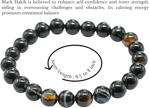 Miniatura 181 de Amazing Gemstone Pulsera de cristal para mujeres y hombres, pulsera de cristal curativo de protección, pulsera elástica con cuentas de piedras