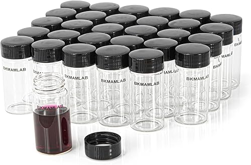 Miniatura 6 de BKMAMLAB Frascos de vidrio pequeños transparentes de 0.7 fl oz 30 piezas con tapones de rosca (30 piezas)