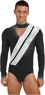 Maillot De Baile Latino Para Hombres Camisa De Baile De Salón Latino Traje De Actuación De Patinaje Artístico Color De Contraste