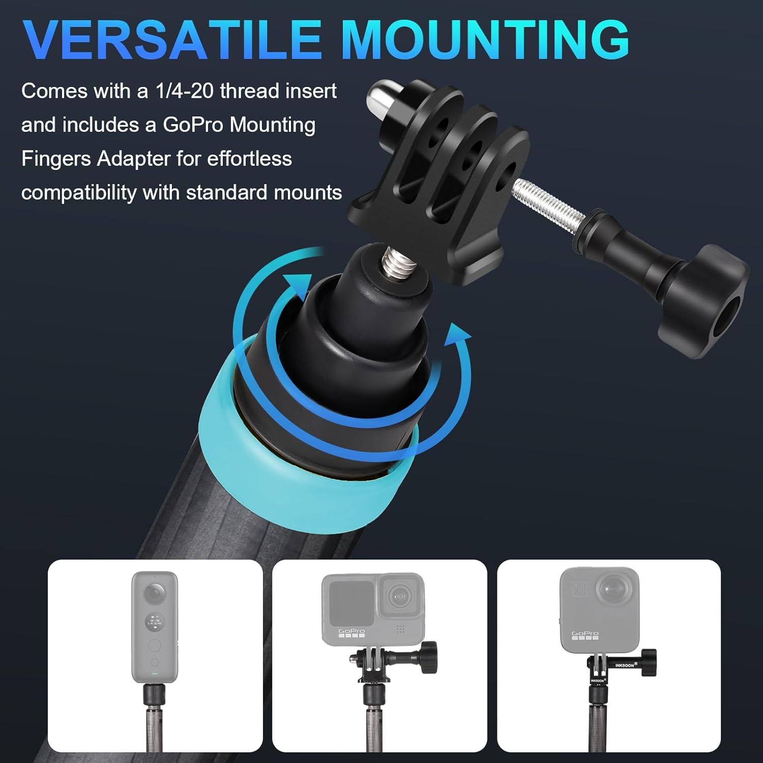 New 36cm to 3m True Carbon Fiber Invisible Selfie Stick for insta360 X5 Insta 360 X5 x4 x3 x2 x ONE RS R for DJI OSMO 360 Camera Accessories (Rotation Locking System) (Coffee)…