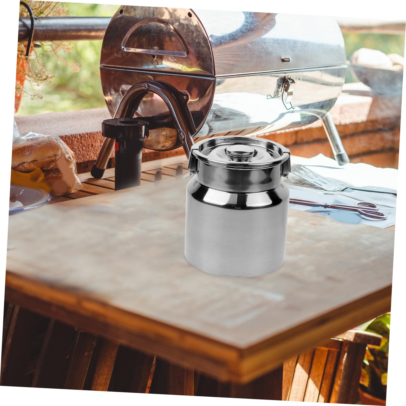 Jarra Redondeados Leche de Inoxidable Acero Tapa Sellada o 2.5l y Almacenamiento Seguro Bordes Lisos en Cocina Cafetería