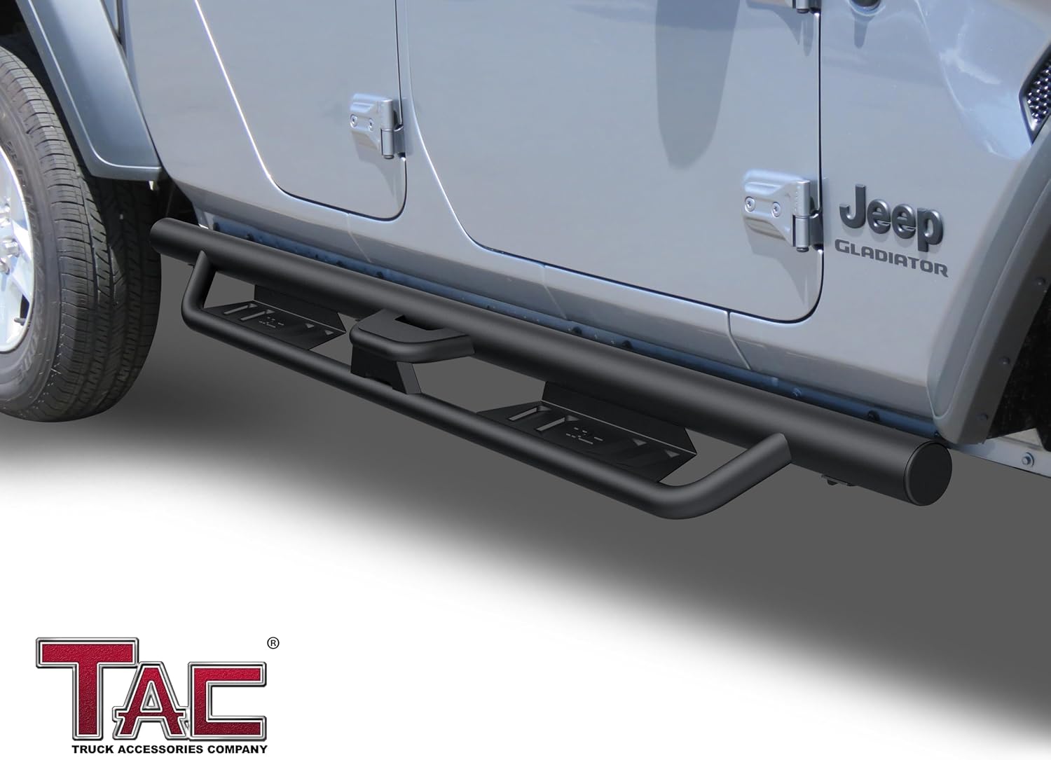 TAC 4” Drop Running Boards Compatible with 2020-2026 Jeep Gladiator JT| Side Steps| Step Rails| Nerf Bars| Rocker Slider| Two-Stair| Pickup Truck Exterior Accessories| Black (2 PCS)