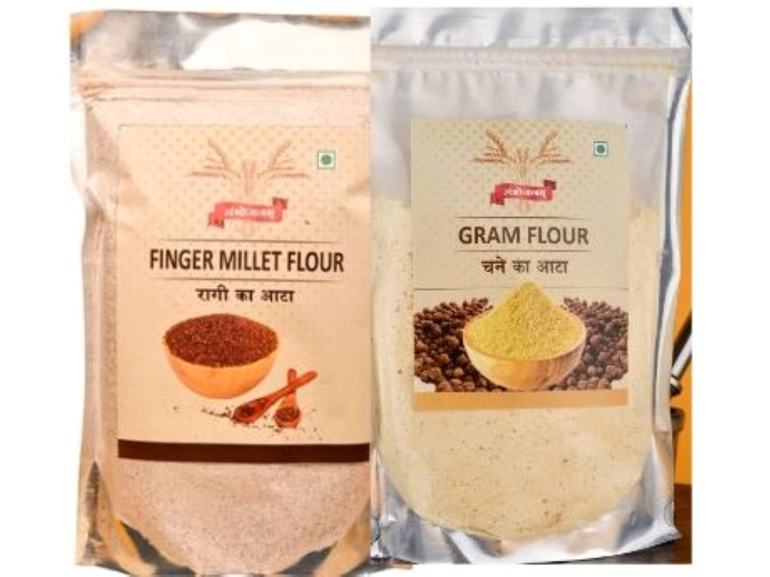 Buy SAMBHOJANAM Ragi & Chana atta,finger millet & Black Chana flourStone grounded vegan and 100