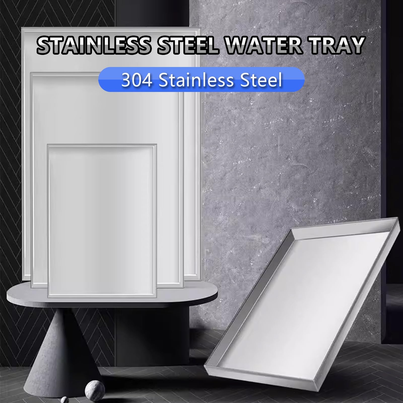 91.4x40.6 cm 304 inless Steel Condensate Drip Pan - Uniwersalna taca na klimatyzatory, pralki, naprawa wycieków i automatyczna konserwacja - żywica Corros Solut