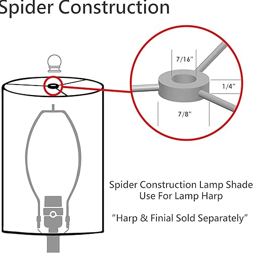 Miniatura 6 de Aspen Creative 32072, pantalla de araña de transición imperio rígido, hongo plisado siena marrón, 7 pulgadas superior x 13 pulgadas parte inferior x