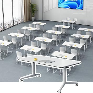 1/2/4/6/8 Pack Conference Room Table, Folding Conference Table, Modern Mobile Training Table with Wheels, Rectangular Modular 1pack, 55x20x30in
