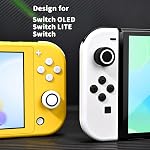 DLseego Animal Crossing Thumb Grips Caps Design for Switch/Switch lite/Switch OLED Console, Soft Silicone Joycon Analog Controller Protective Anti-Slip Covers 4PCS Button Joy Con Joystick Caps-Black