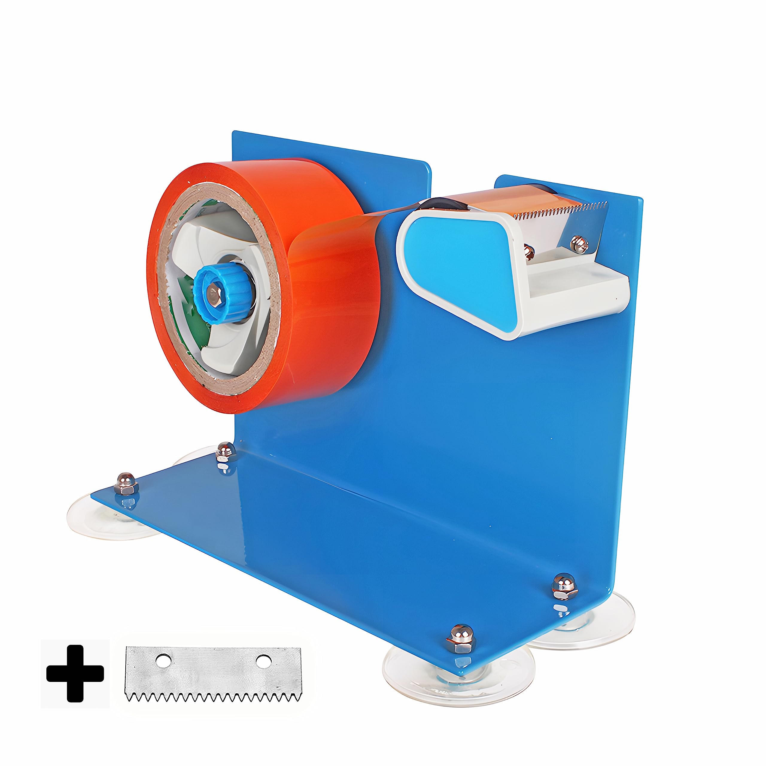 LDS Industry Table Top Tape Dispenser, Painted Blue Steel Frame, Model TTD-05, 2'' Tape, Manual, Alloy Steel