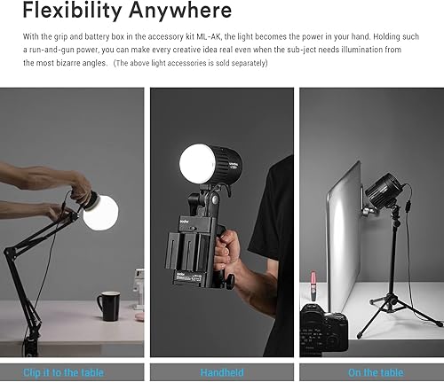 Miniatura 7 de Godox LC30D Litemons - Luz LED de sobremesa, lámpara de luz LED de video para disparo de mesa, transmisión en vivo, fotografía de productos