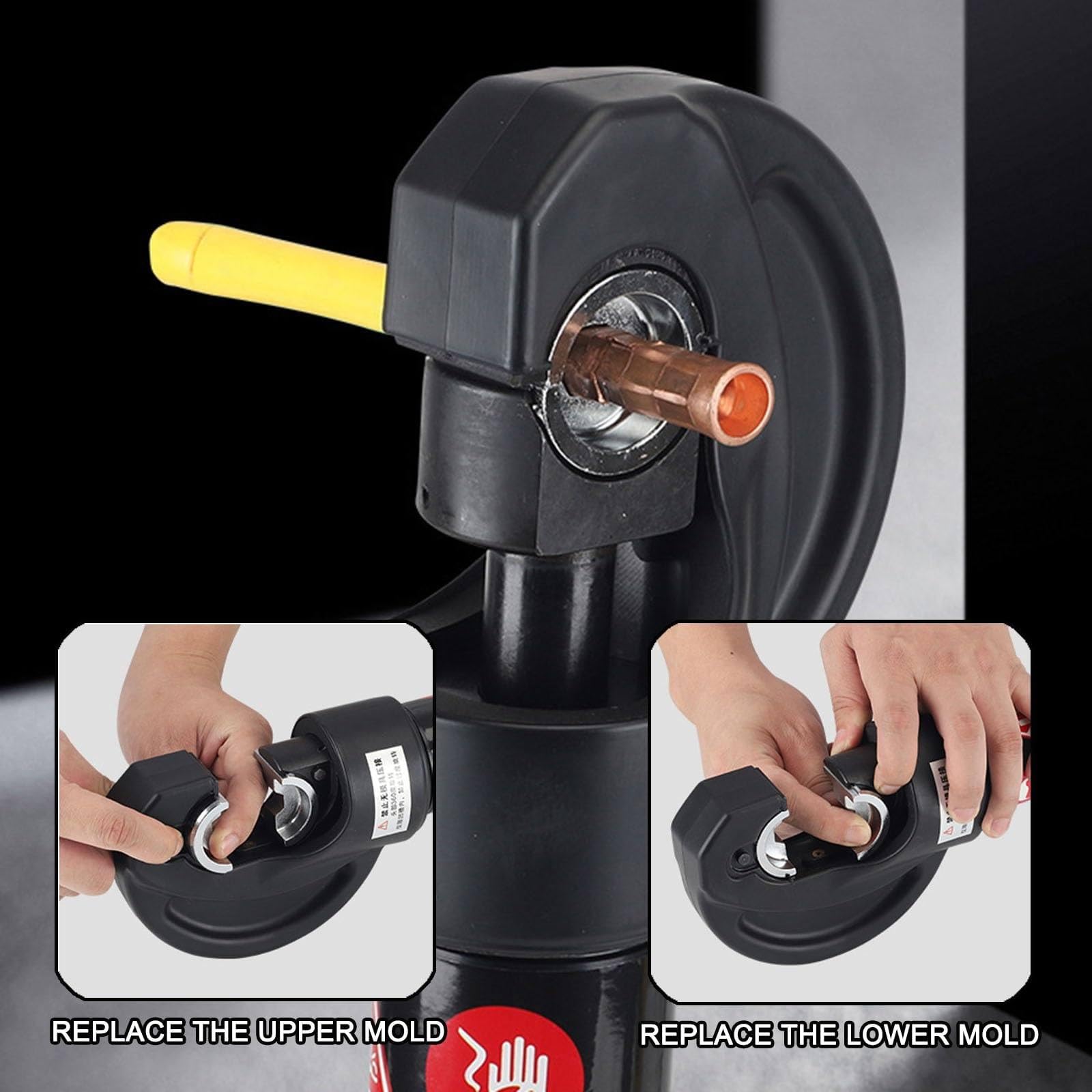Pinza crimpatrice idraulica ricaricabile 12 tonnellate per pinza crimpatrice, crimpatura continua cavi rame alluminio, batteria 18V 4Ah e portatile