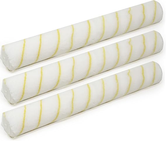 Allgala 18 Inch Shedless Lint Free Paint Roller Covers with End Caps for Wall Ceiling Floor with All Surfaces -3PK-TH10320