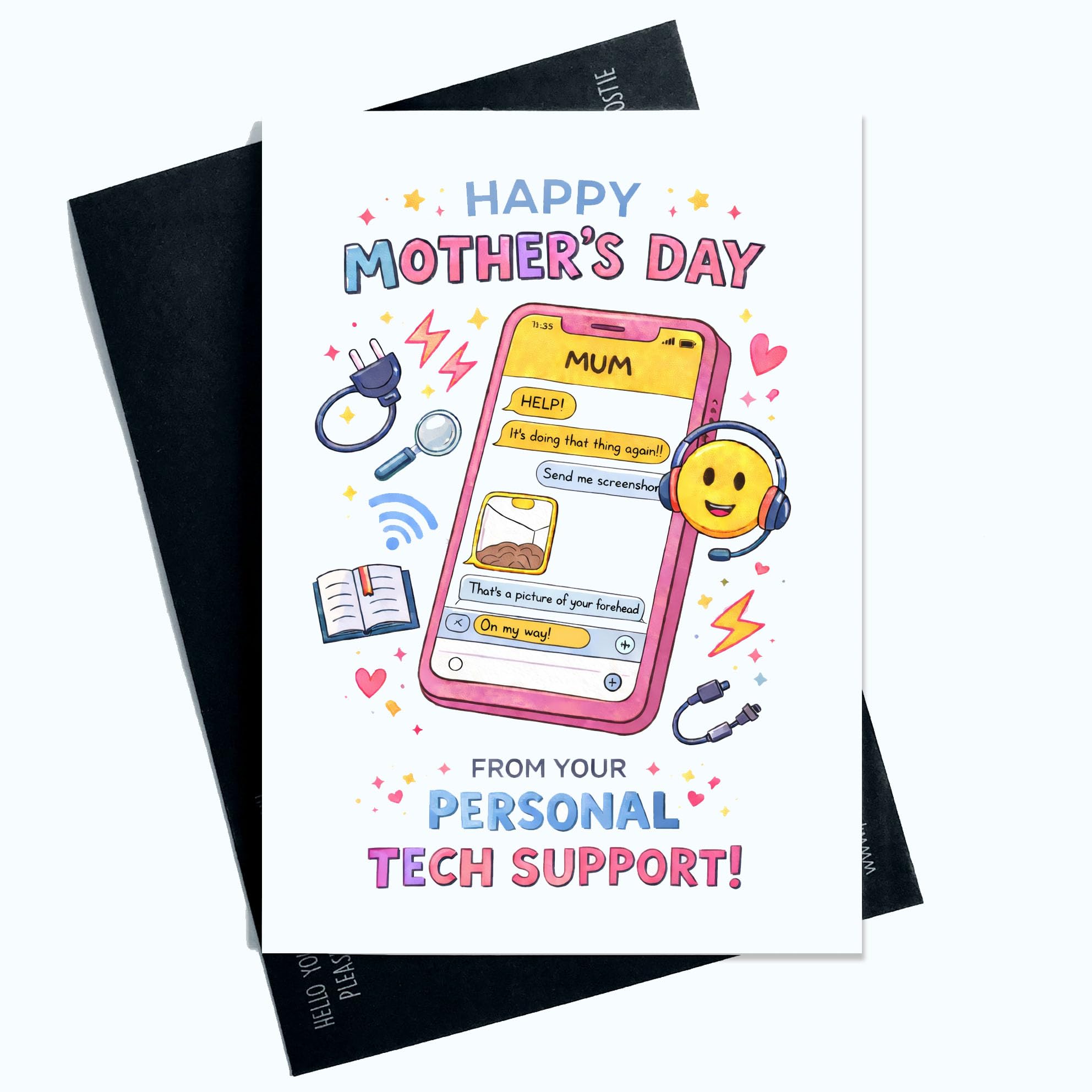 Peachy Antics funny Mother's Day Card Mum Funny Phone Joke Cute Card Funny Joke A5 Size Card For Mum Gift For Her Gift For Mum Mother's Day Gift SP449