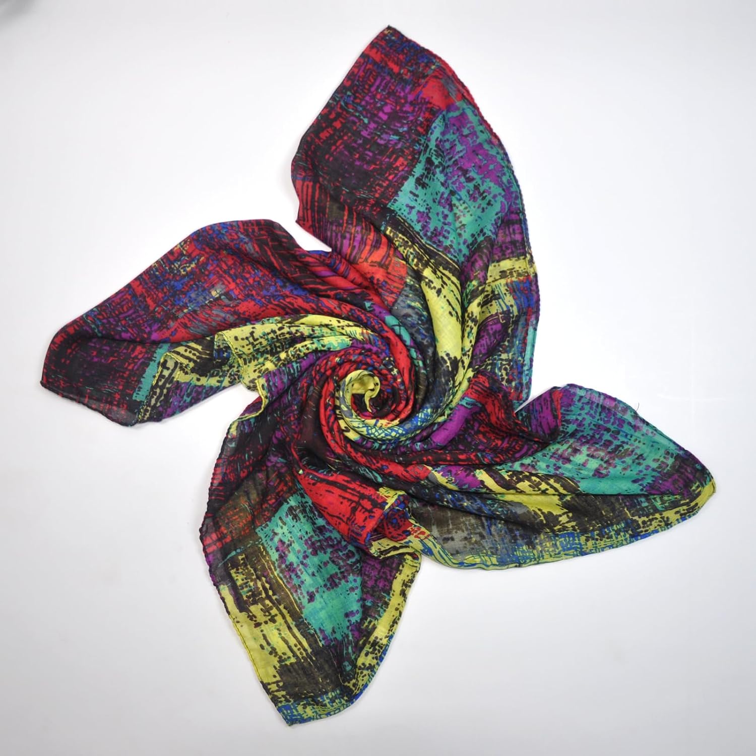 Infinity Scarf for Women Lightweight Colorful Print Silk Scarves and Wraps for Spring Shawl Neck Scarfs