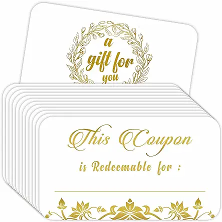 PARTH iMPEX 50 Coupon Cards - Gold Foil...