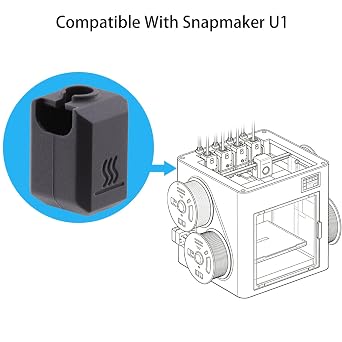 Snapmaker U1 3Dプリンター用シリコンソックス 6パック 高温ヒーターブロックプロテクター ホットエンド断熱カバー