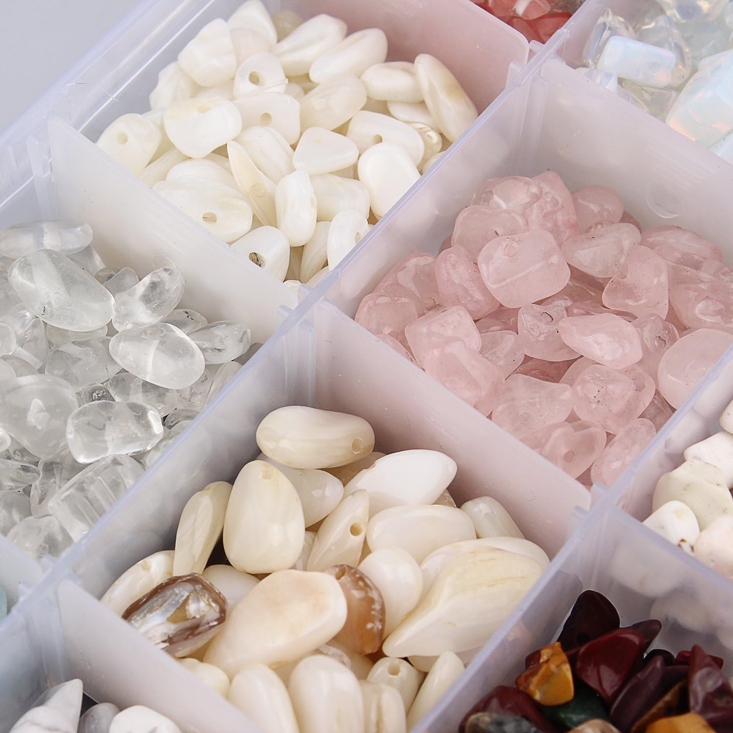 Linsoir Beads® 15 Style DIY Assorted Chips Stone Crushed Chunked Crystal Pieces Irregular Shaped Loose Beads Upgraded Value Pack for Jewelry Making