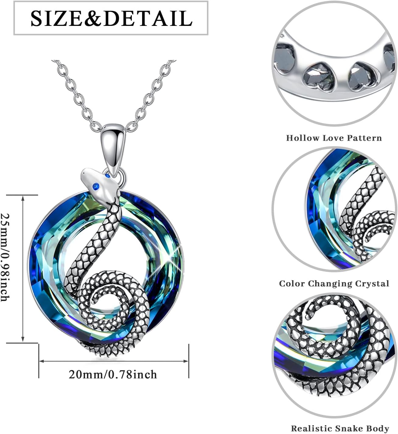 Dragonfly Necklace 925 Sterling Silver Dragonfly/Sunflower Bee Pendant Necklace Dragonfly with Blue Circle Crystal Dragonfly Jewelry Gifts as Holiday Christmas Gifts for Women - Image 6
