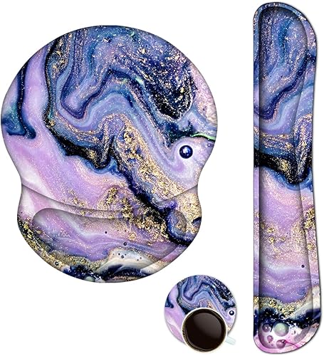 Miniatura 13 de ArtSo Alfombrilla de mouse para teclado y reposamuñecas, ergonómica, cojín mejorado, almohadilla de gel de espuma viscoelástica, base de goma