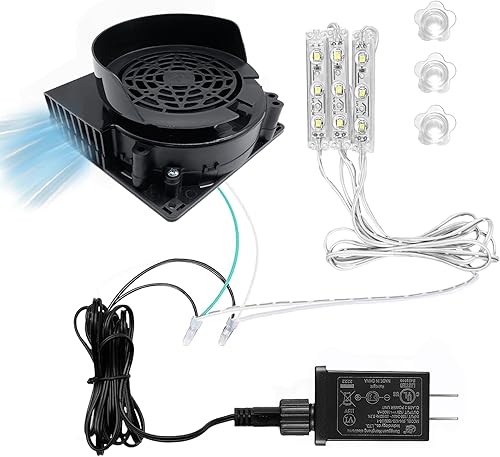 Soplador de ventilador de repuesto mini soplador de aire de 12 V 12 A con 3 tiras de luz LED para inflables de aire en interiores y exteriores