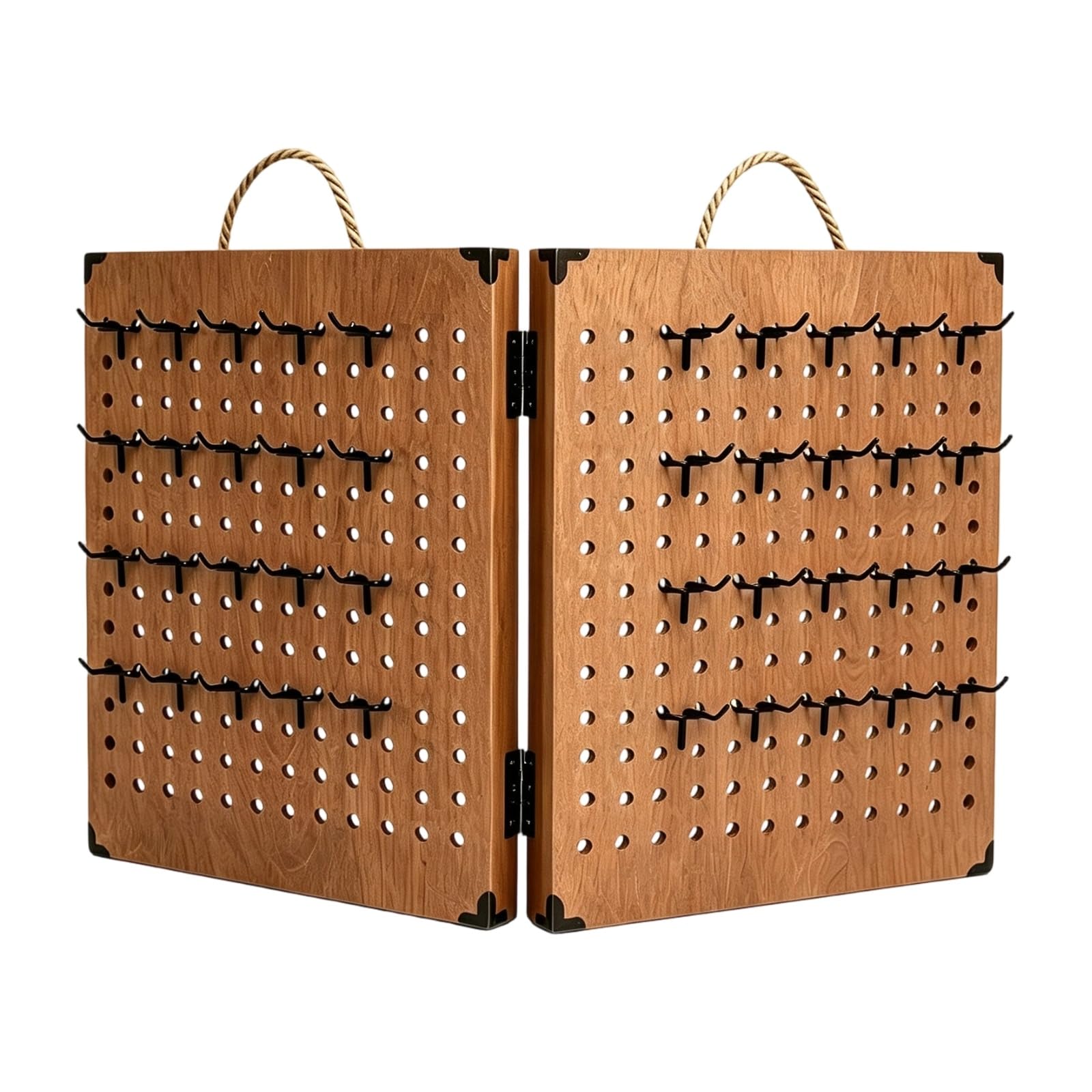 rockible Porta Gioielli Pieghevole con Ganci Portatile Espositore con Pannello Forato Compatto Espositore a Pannello Forato per Mercatini, Casa