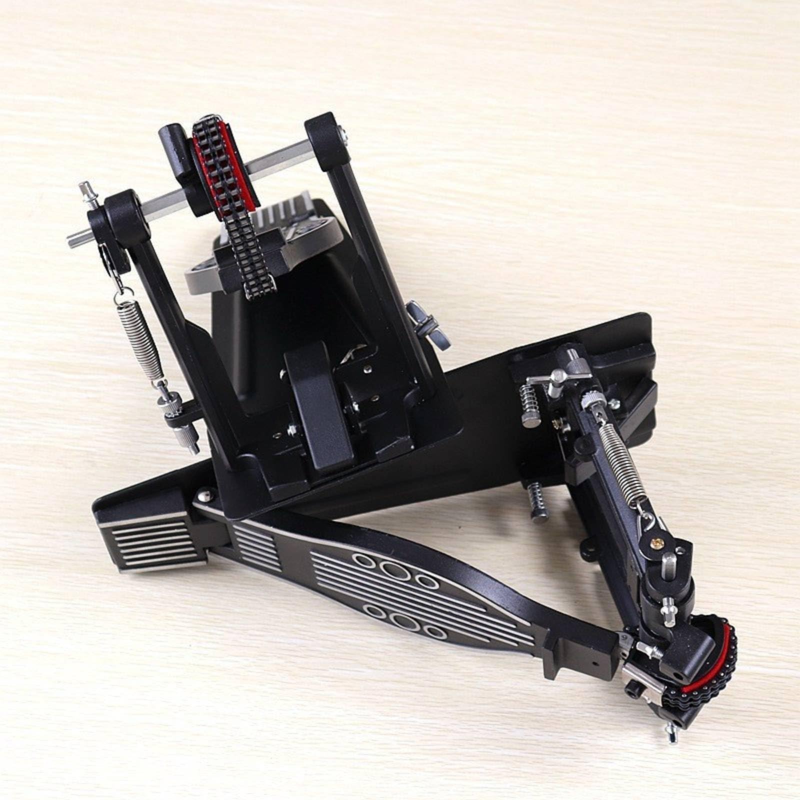 kowaku Pedale Doppio Cassa Batteria Pedale Grancassa Pedale Doppio Battente Pedale Kick Metallo Regolabile con Doppie Pedane Reattive E Biellino di Collegamento Adatto per Pratica Sessioni Live