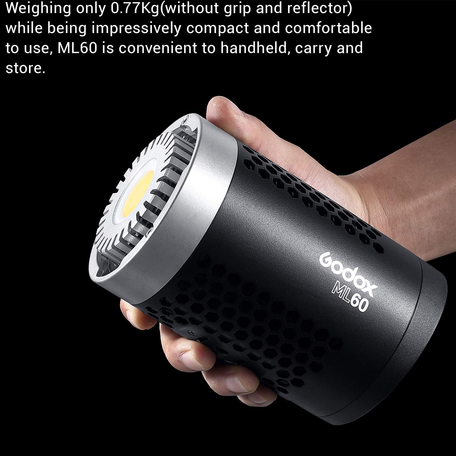 Amazon | Godox ML60 60WポータブルLEDライト 5600K CRI96 +、8FX