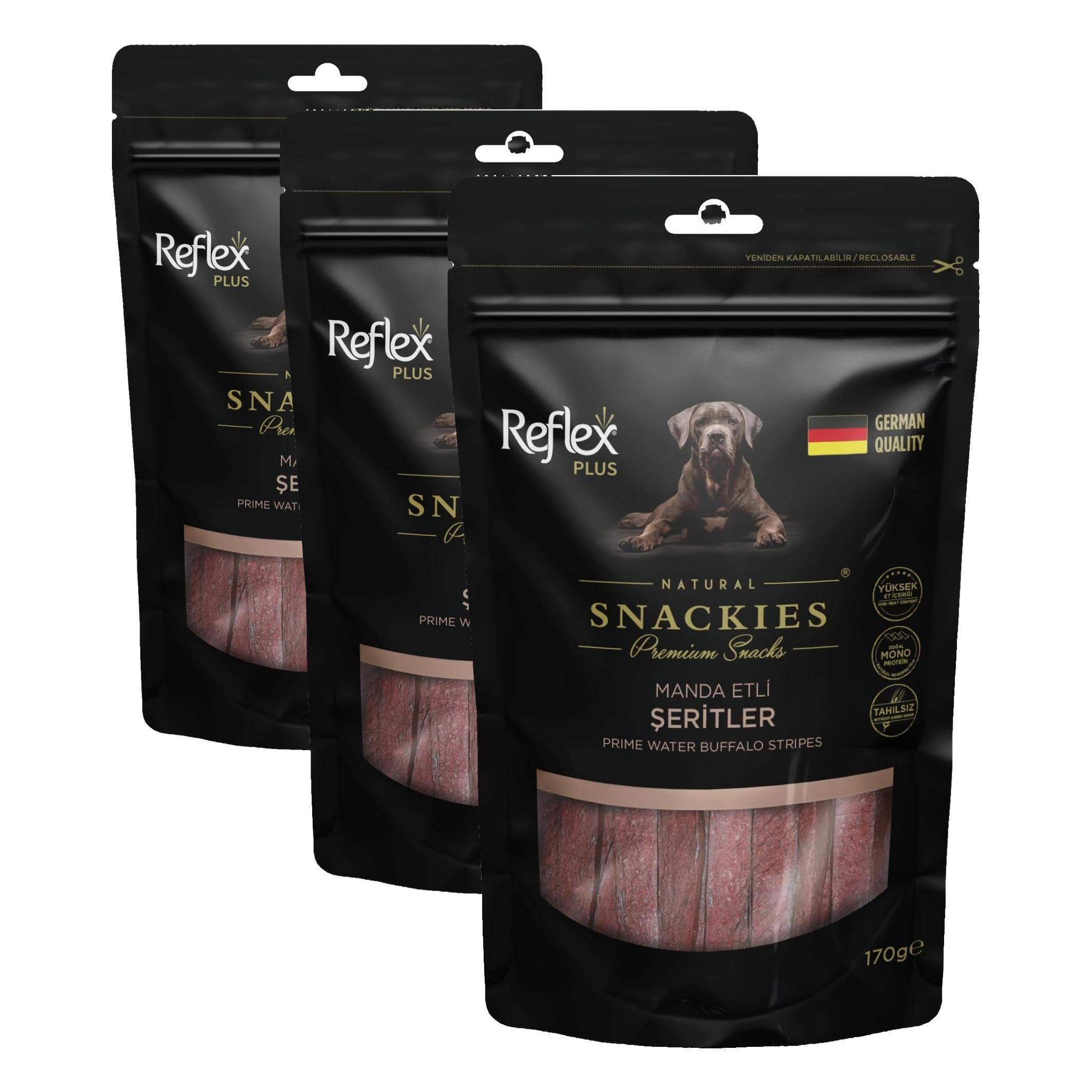 Köpek Ödülü, Water Buffalo Stripes, 170 g (3 paketi)
