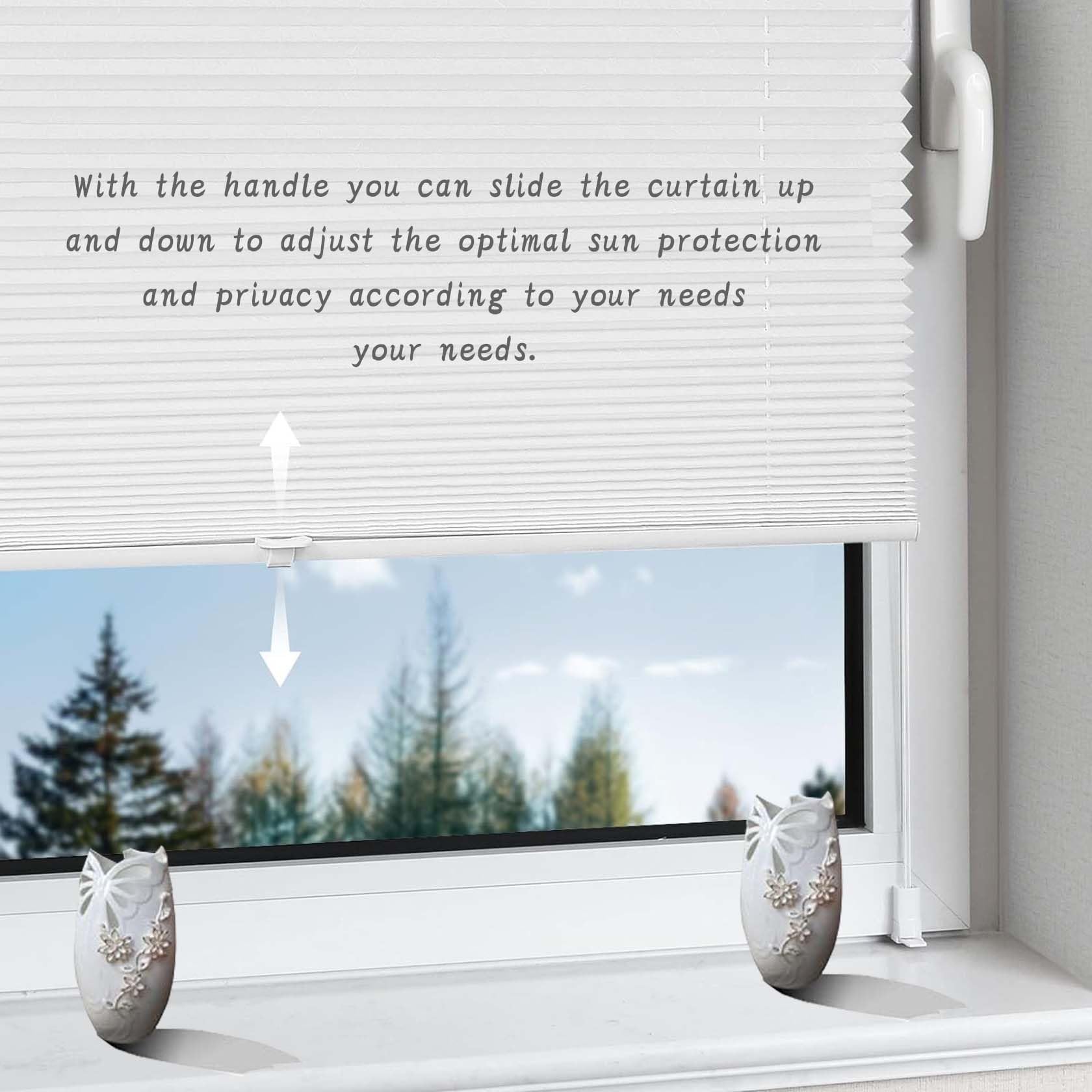 Amazon.co.jp: Self Adhesive Pleated Blinds 115x140cm (WxH) Two Way