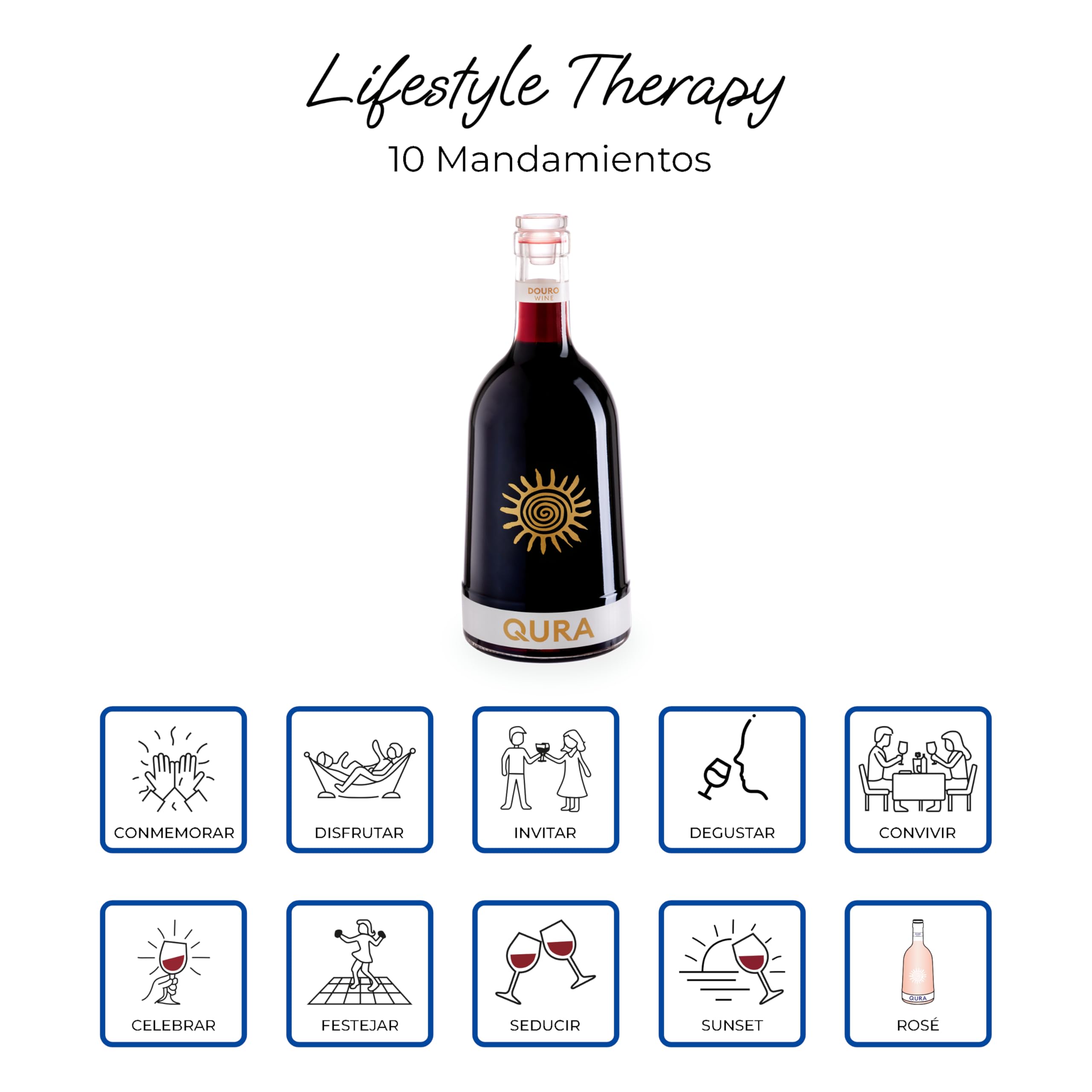 QURA – Vino Tinto DOC Douro Edición Especial | Caja de Vino para Regalo | Pack Vino para Regalar 3 Botellas | Cosecha 2023 | 13,5% vol | Rubí | Jugoso y elegante