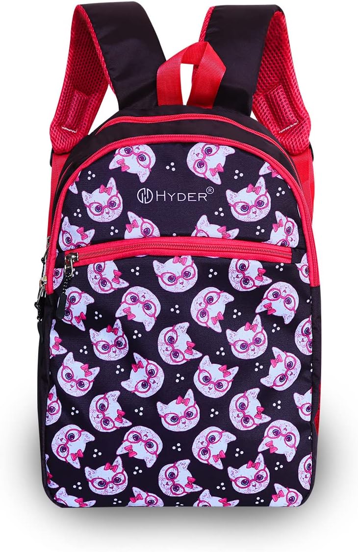 Kids 20L Small Kitty Pattern Cartoon Best Stylish Waterproof Lightweight Casual/Picnic/Tuition/School Bag/Backpack for Children Boys And Girls (Wine)