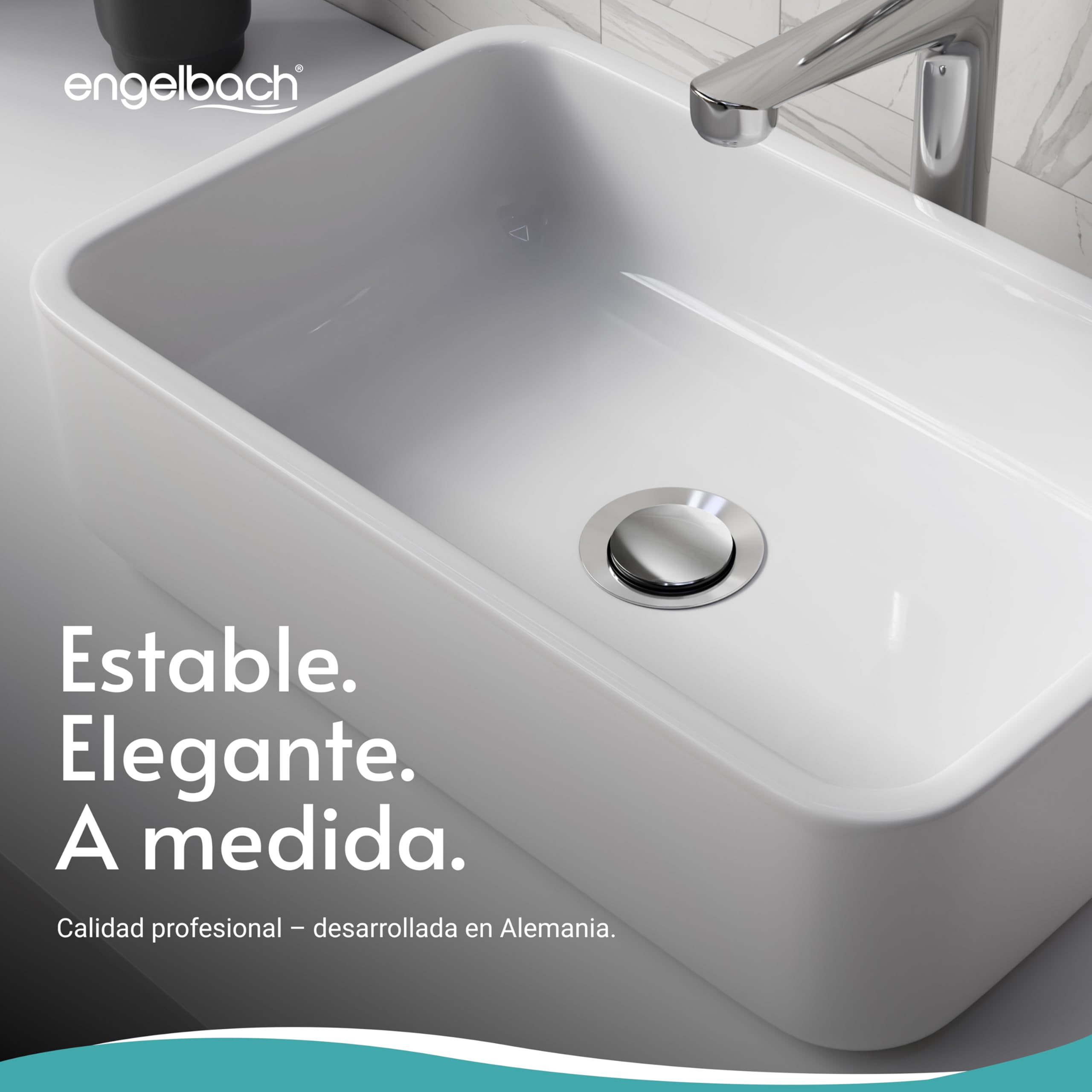 Engelbach® Tapón Lavabo Universal 40mm – Estable, antioxidante y Duradero – tapón desagüe para lavabos y bidés con Tornillo Ajustable en Altura