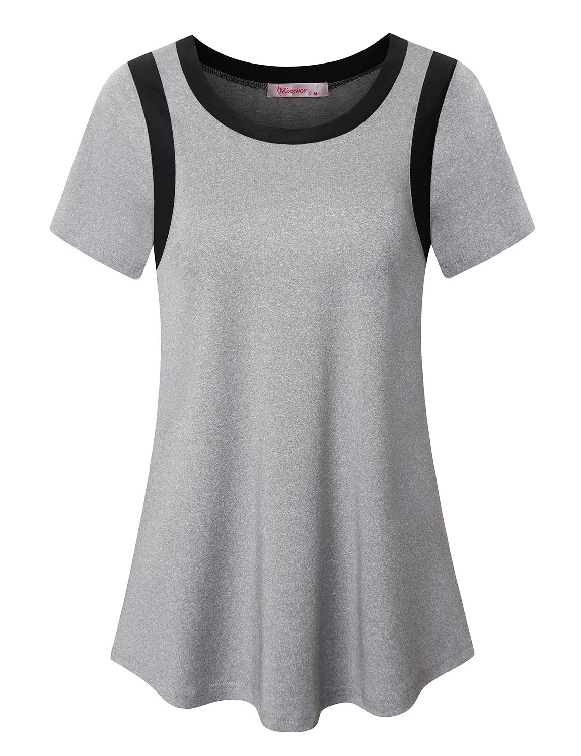 MissworWomens Short Sleeve Workout Tops Yoga Activewear Shirts