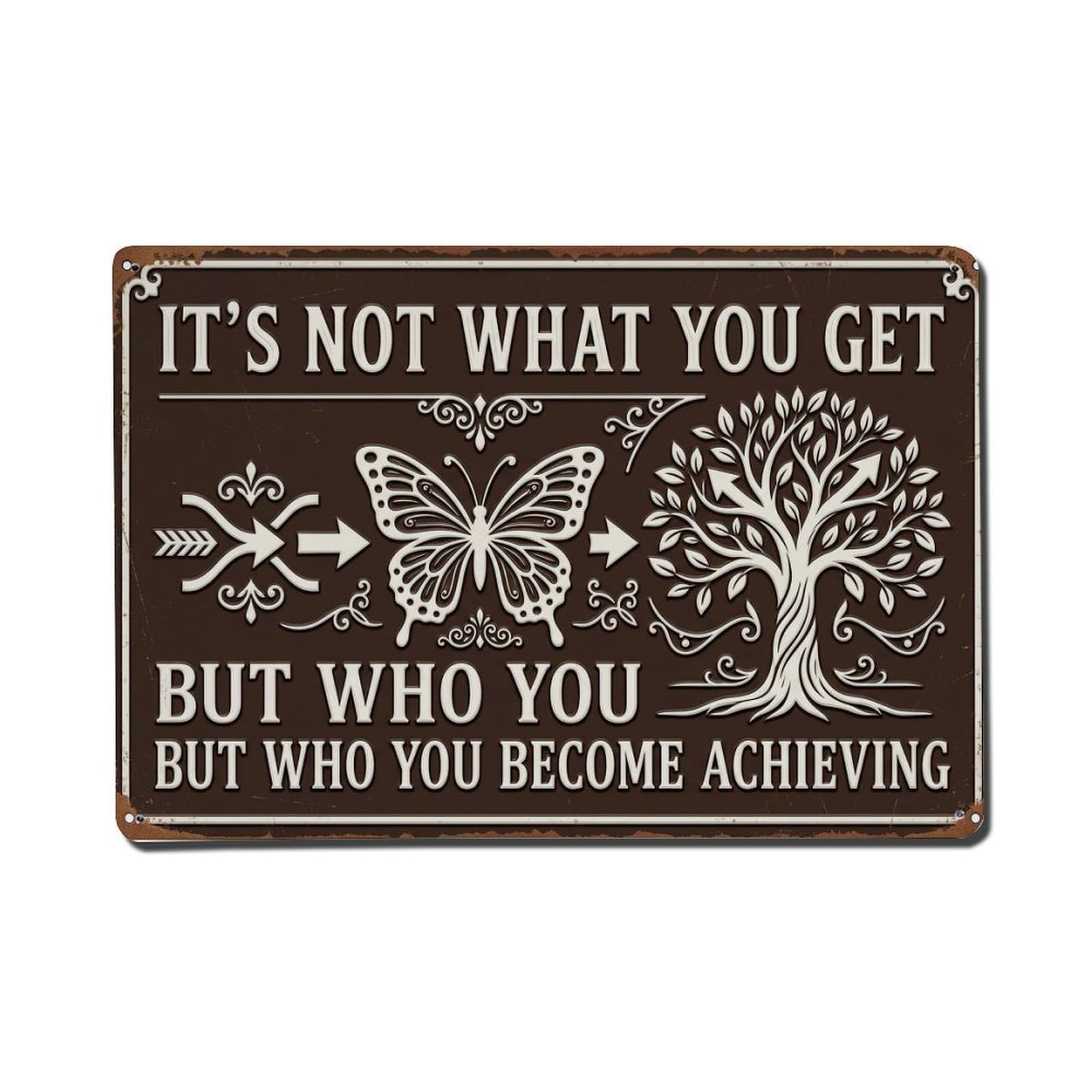 What Get Achieving Grind Retro Motivational Slogans Metal Tin Sign Plaque Wall Decor for Cafe, Club Bar, Office, Home Garden Metal Poster 8x12Inch